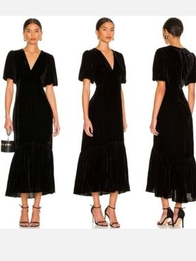 NWT new Rhode Ester Velvet Dress Black size 2